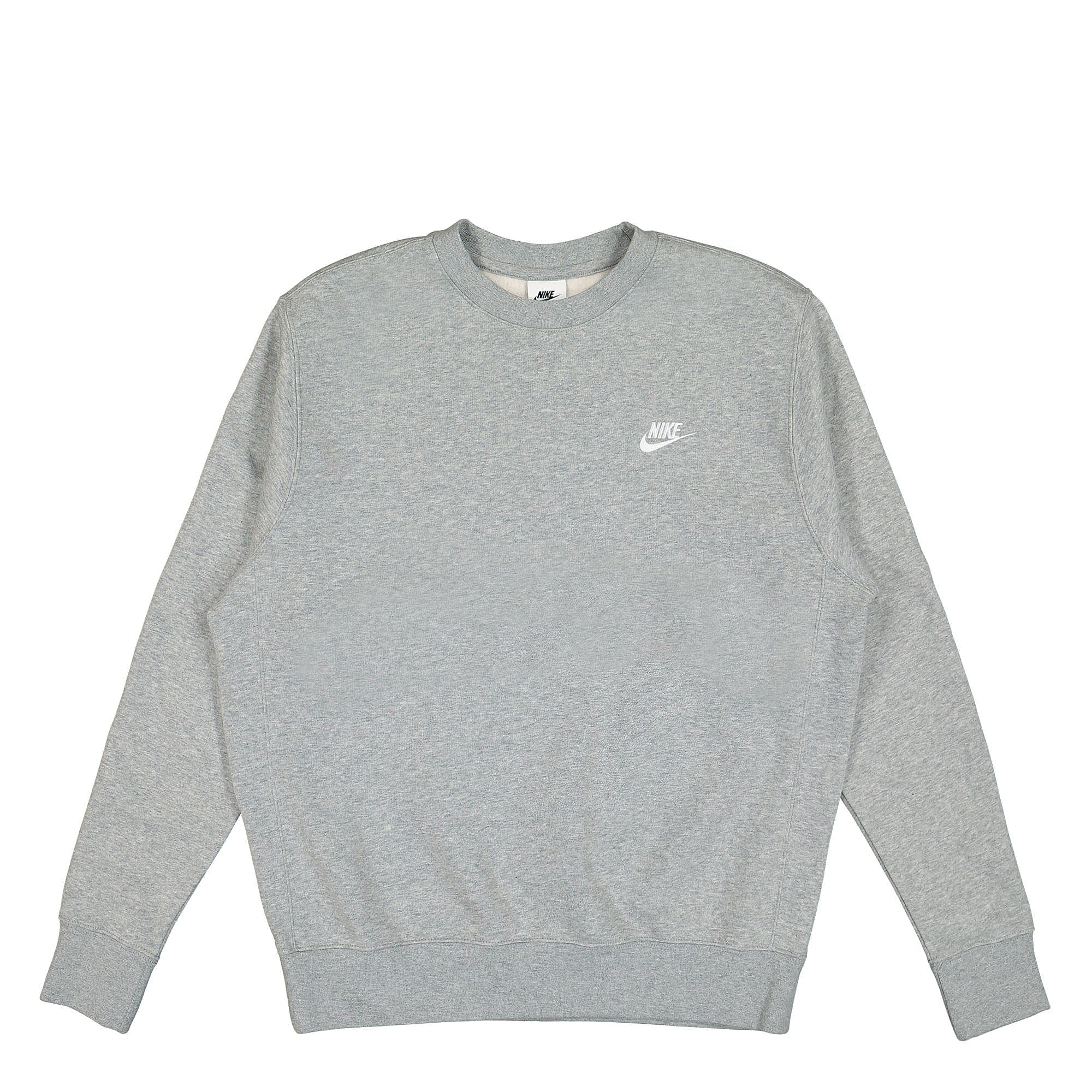 Nike NSW Club Fleece Crew Sweatshirt Dark Grey Heather / White Sweatshirts BV2662 063 | Overkill