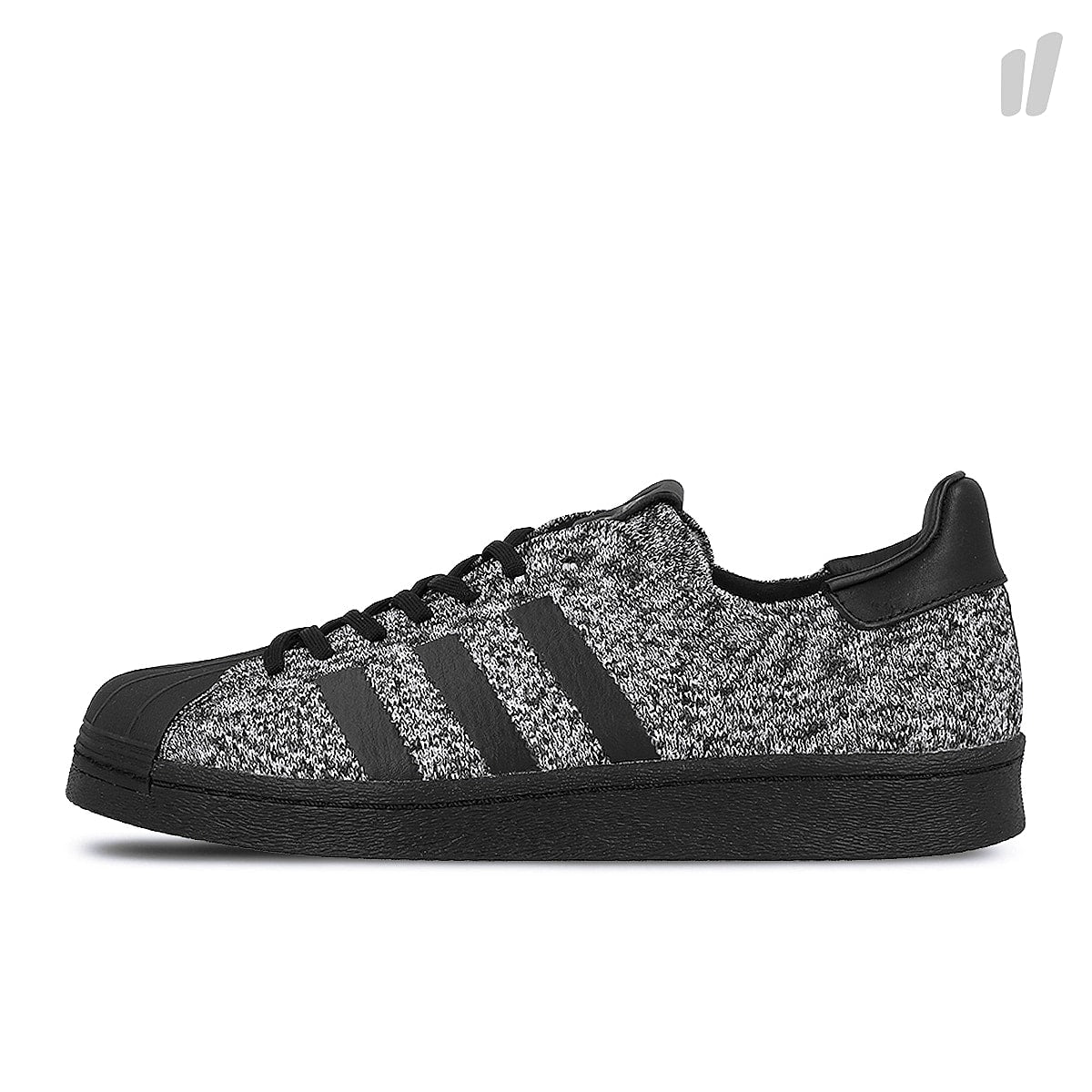 adidas consortium superstar boost sneaker exchange Black & White Melange Sneakers | Overkill
