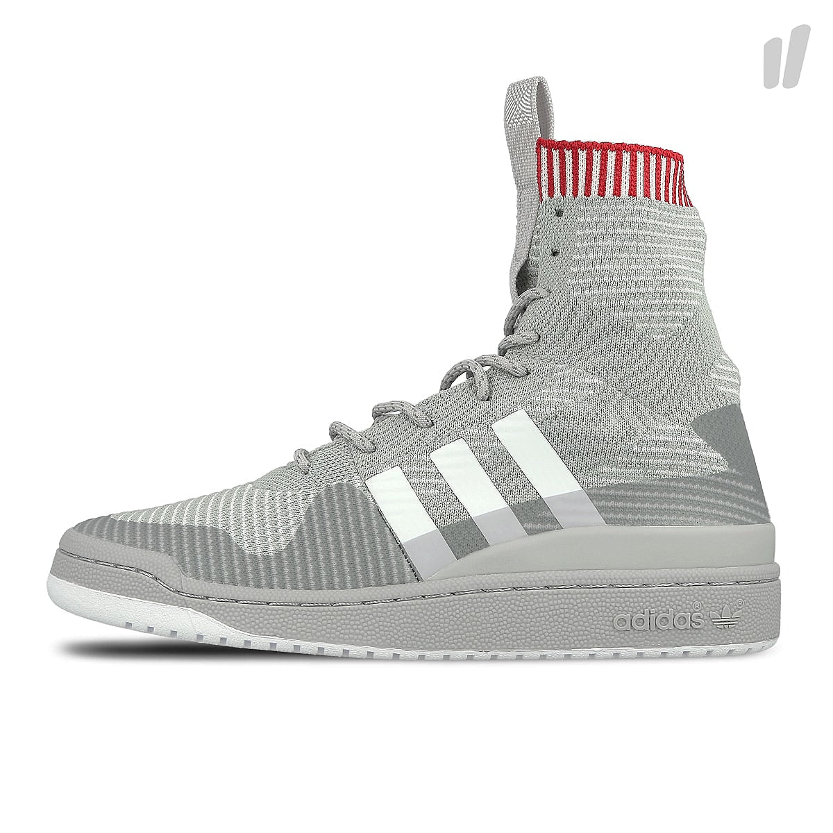 adidas forum winter primeknit Grey Two-Footwear White-Scarlet Low Top Sneakers BZ0646 | Overkill