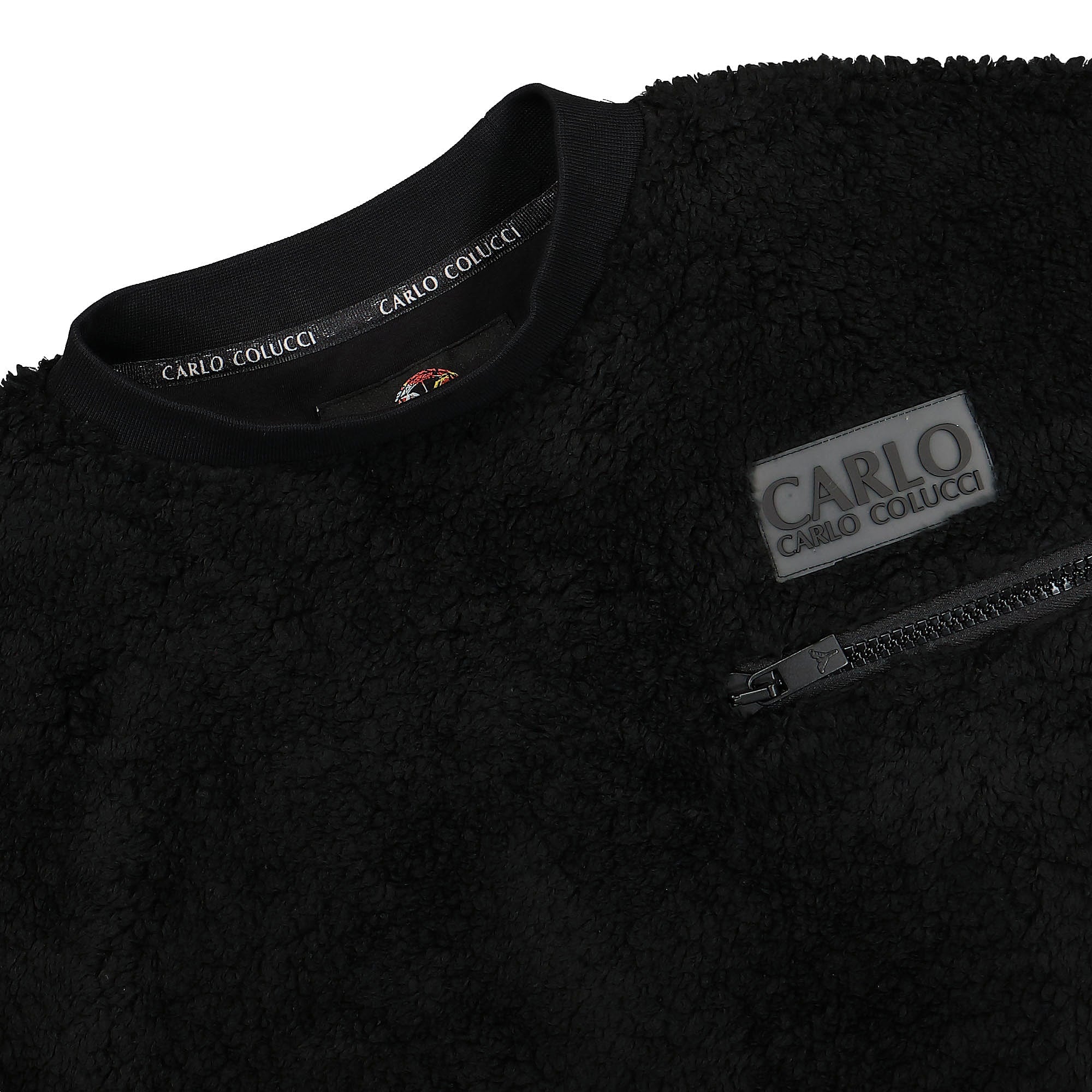 Carlo Colucci Teddy Crew Black Sweatshirts Material | Overkill