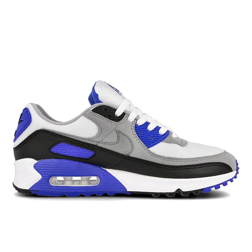 Nike air max 90 White / Particle Grey - Hyper Royala - Black Material | Overkill