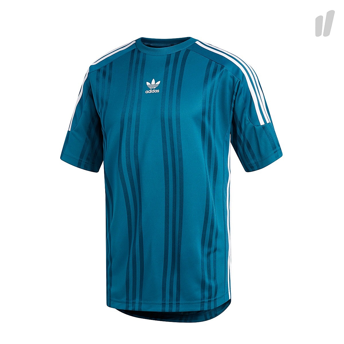 adidas Jacquard 3 Stripes Jersey Real Teal / White T-Shirts CE1635 | Overkill