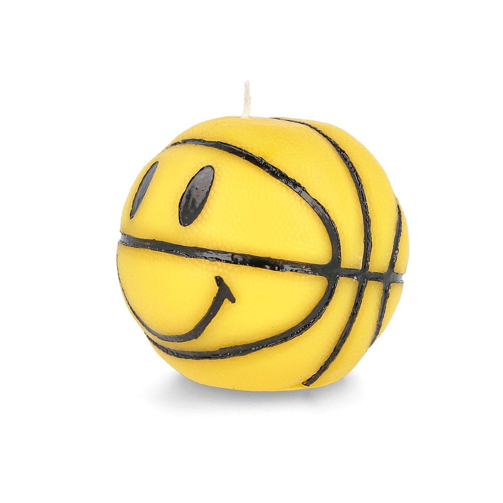 Market Smiley Mini Basketball Candle Yellow Incense & Candles Close-up | Overkill
