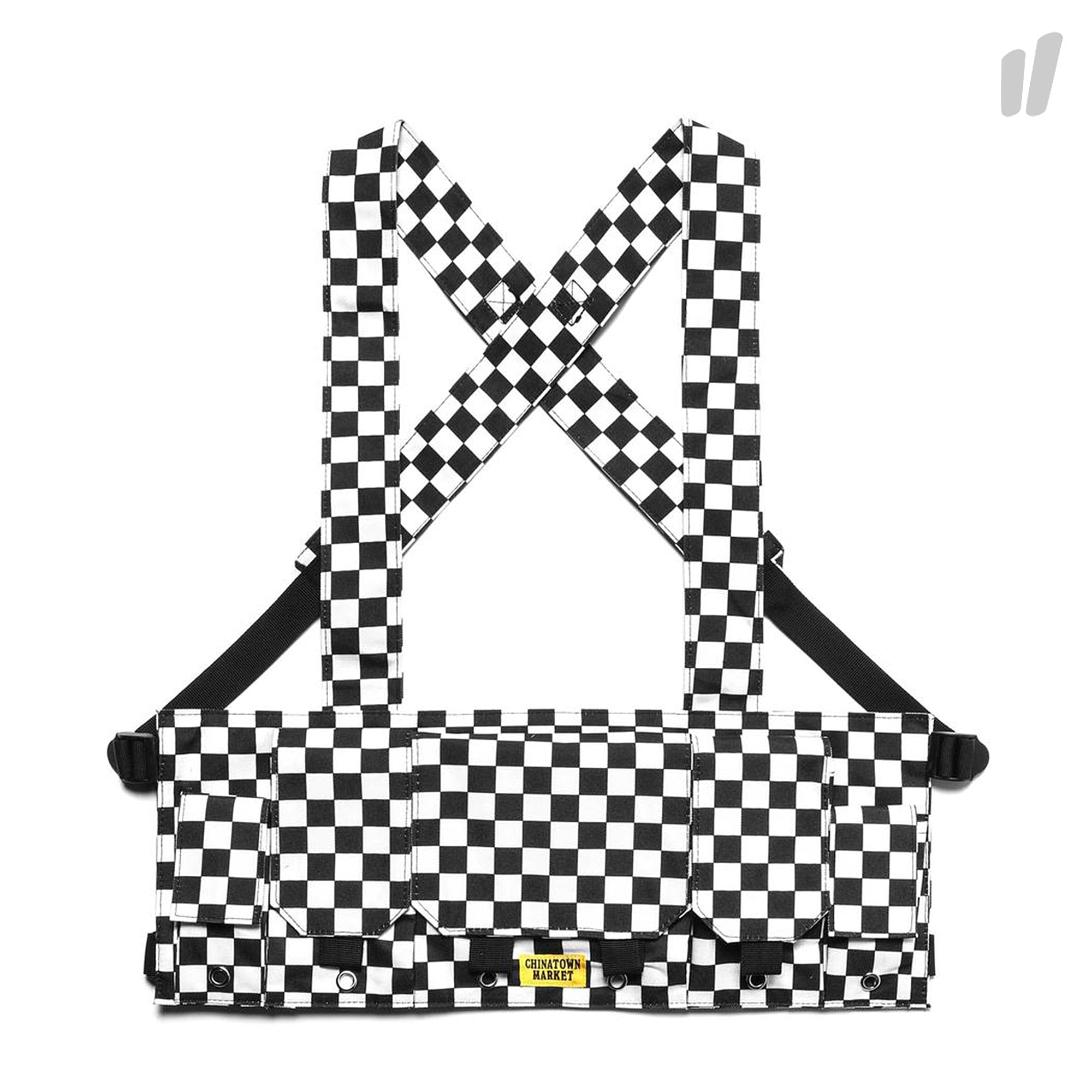 Chinatown Market Checkered Chest Rig Black / White Shoulder & Cross Body Bags CHSTRIG | Overkill