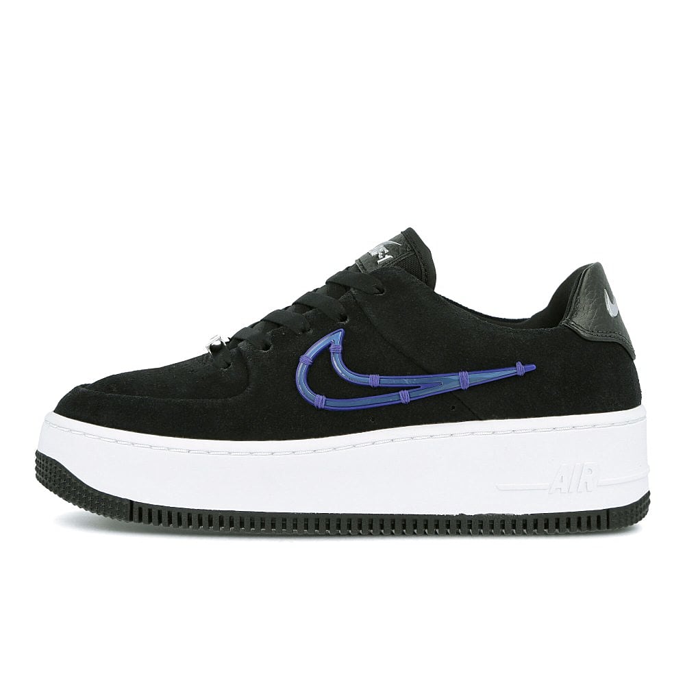 Nike wmns air force 1 sage low lx Black-Deep Royal Blue - Metallic Silver Low Top Sneakers CI3482 001 | Overkill