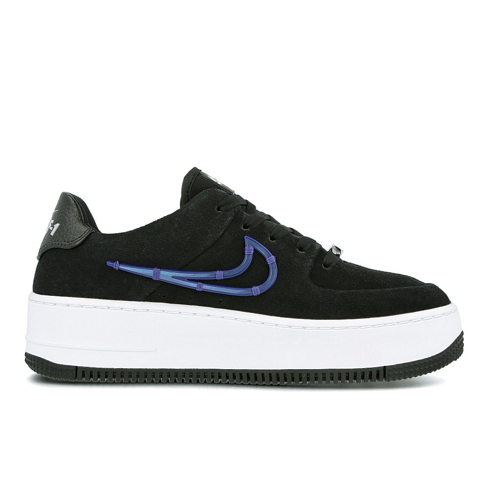 Nike wmns air force 1 sage low lx Black-Deep Royal Blue - Metallic Silver Low Top Sneakers Silhouette | Overkill