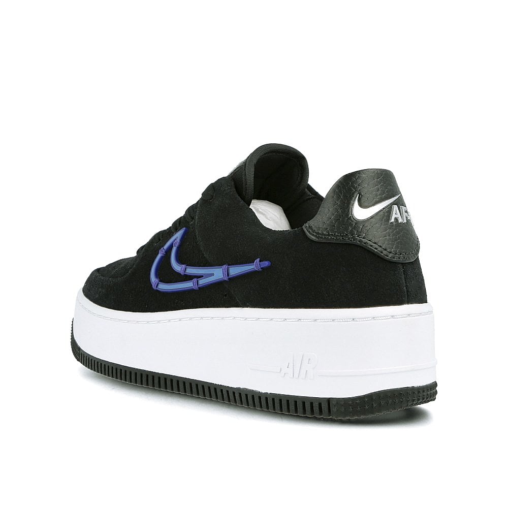 Nike wmns air force 1 sage low lx Black-Deep Royal Blue - Metallic Silver Low Top Sneakers Material | Overkill