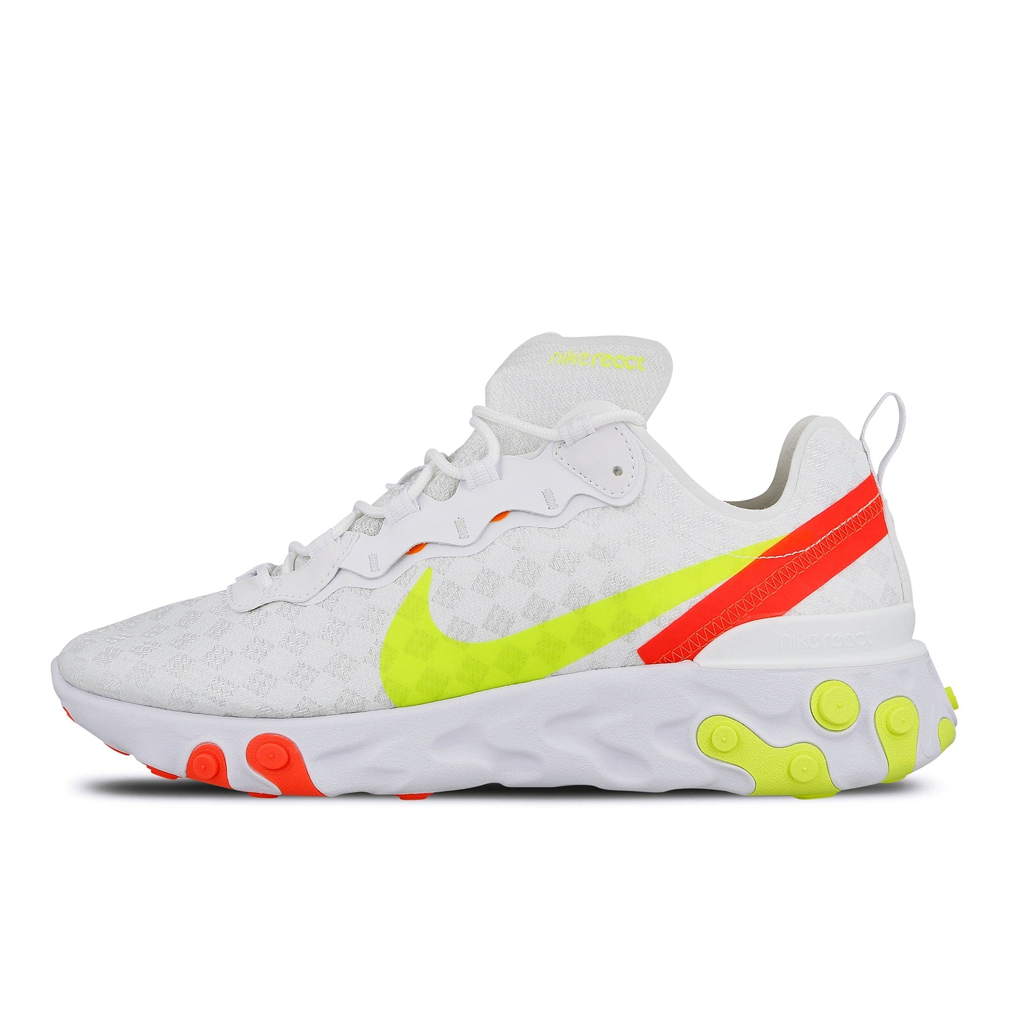 Nike react element 55 White-Volt - Flash Crimson - Hyper Crimson Sneakers CJ0782 100 | Overkill