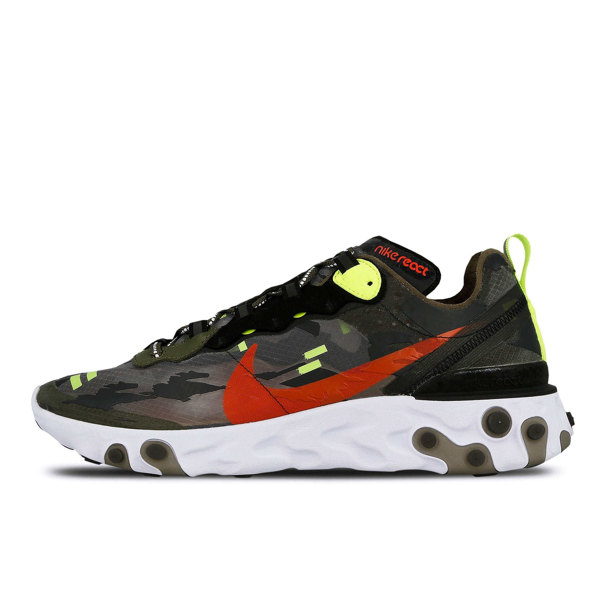Nike react element 87 Medium Olive-Bright Crimson - Black - Volt Sneakers CJ4988 200 | Overkill