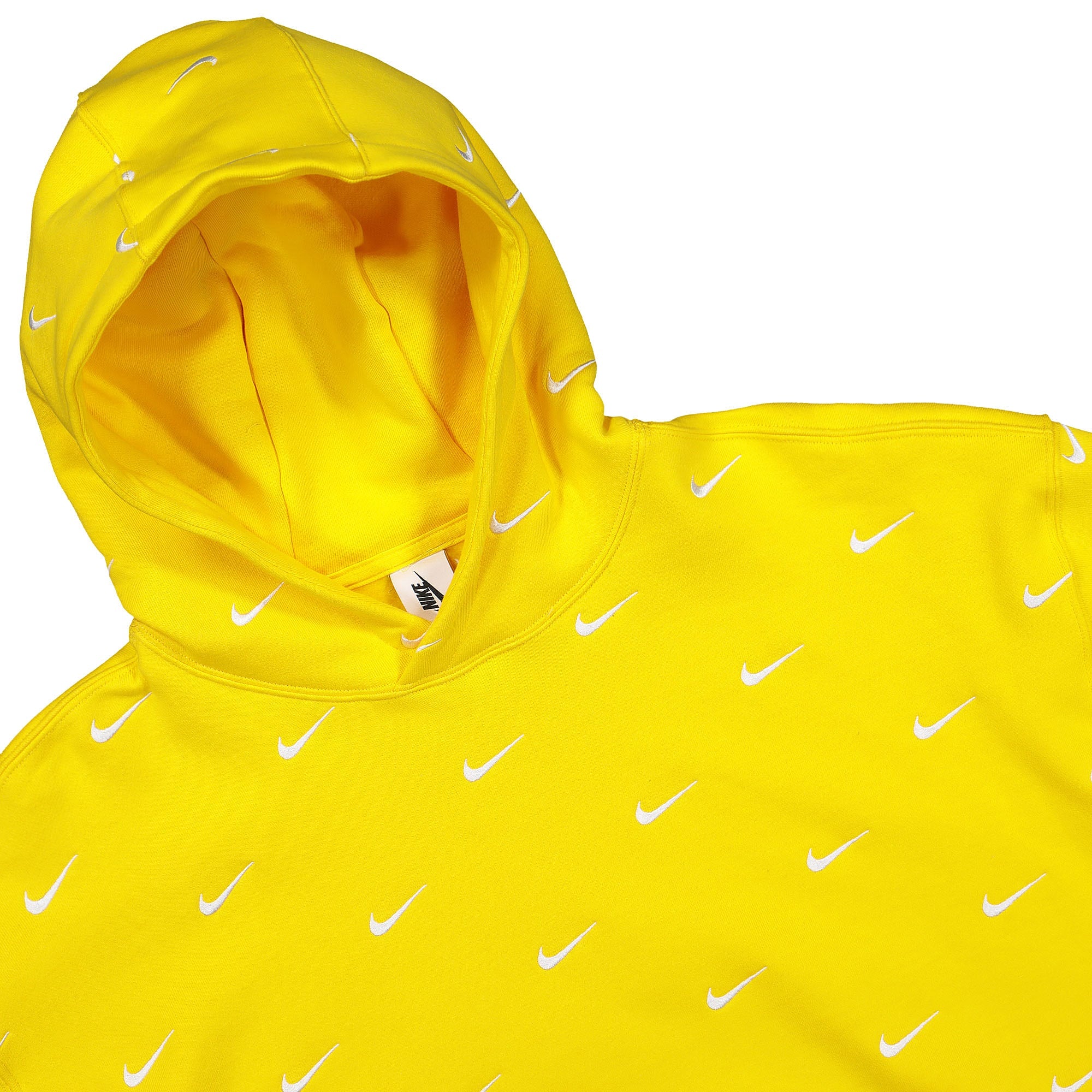 Nike NRG Swoosh Logo Hoodie Chrome Yellow Hoodies Close-up | Overkill