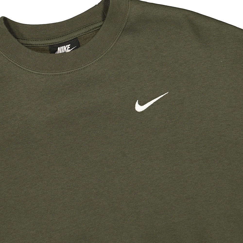 Nike Wmns NSW Crew Fleece Trend Cargo Khaki / White Sweatshirts Close-up | Overkill