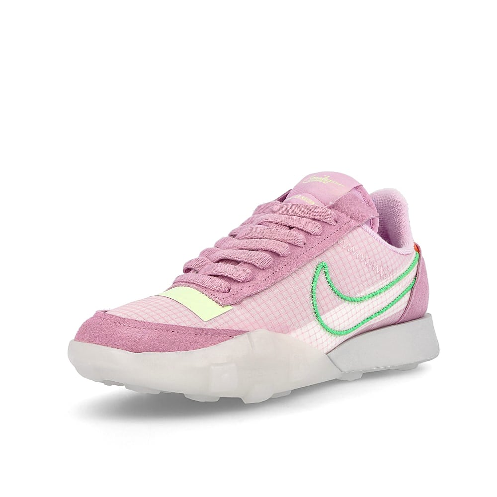 Nike wmns waffle racer 2x Light Arctic Pink-Poison Green - Grey Fog Sneakers Close Up | Overkill
