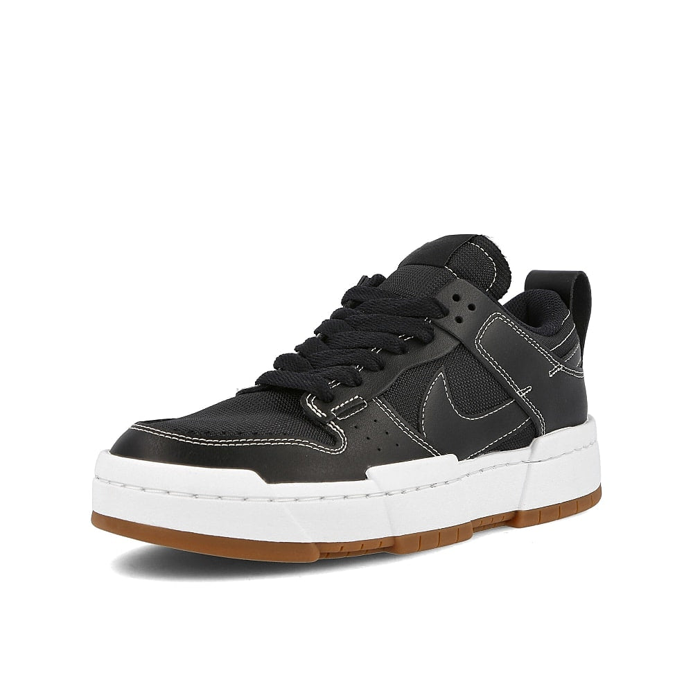 Nike wmns dunk low disrupt Black-Black - Fossil - Gum Med Brown Low Top Sneakers Close Up | Overkill