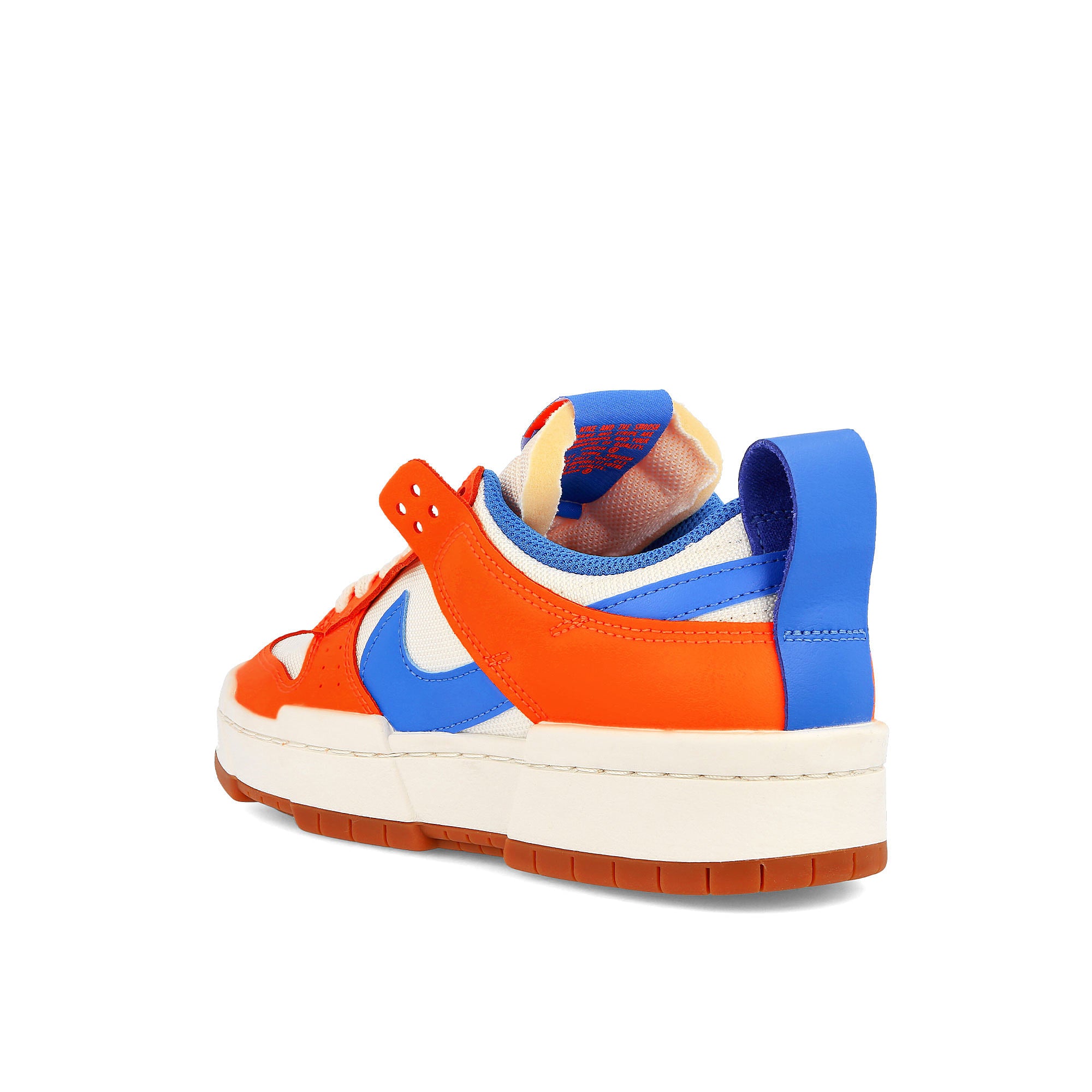 Nike wmns dunk low disrupt Sail-Light Photo Blue - Total Orange Low Top Sneakers Material | Overkill