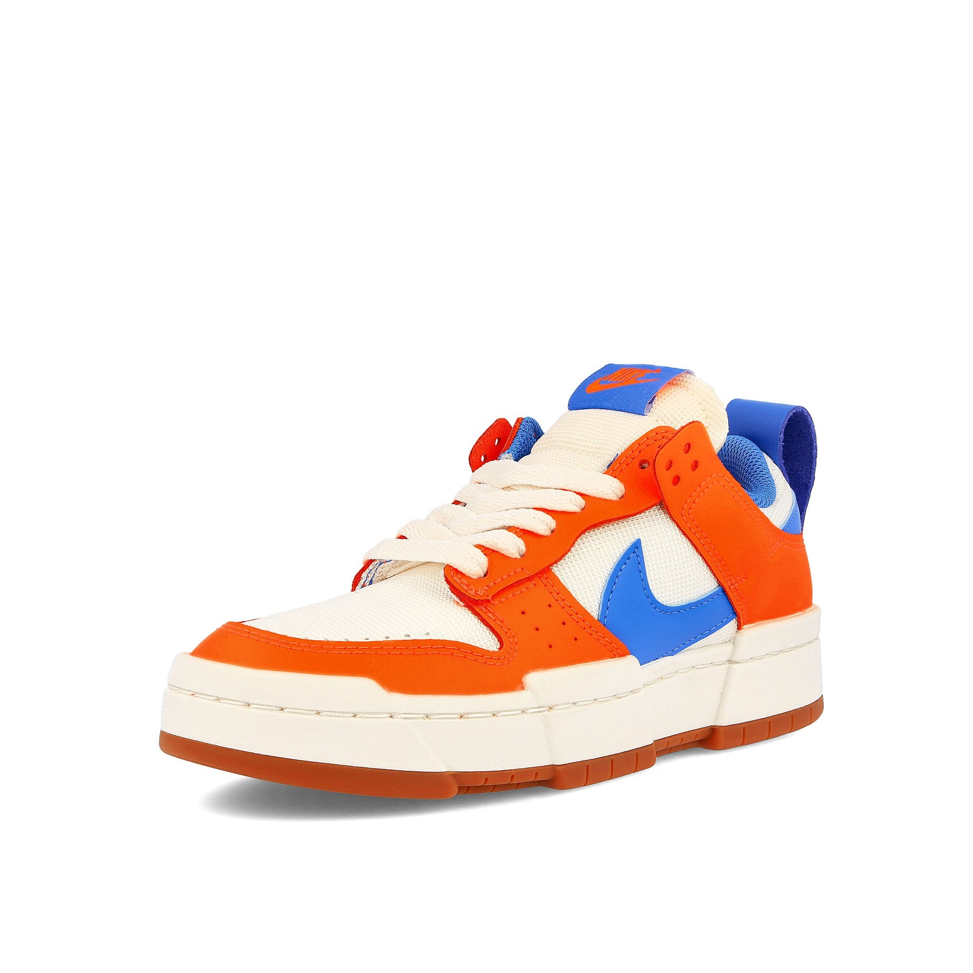 Nike wmns dunk low disrupt Sail-Light Photo Blue - Total Orange Low Top Sneakers Close Up | Overkill