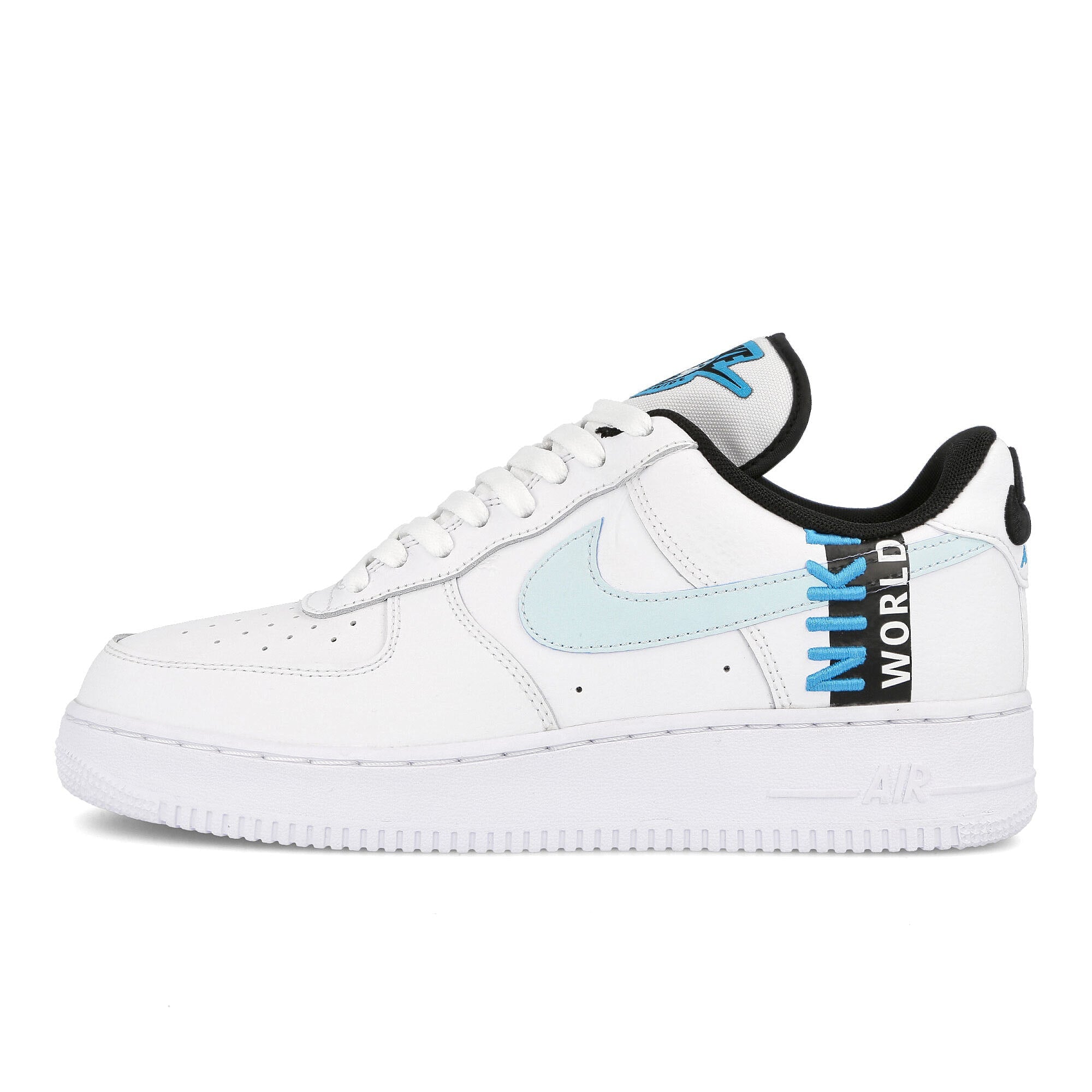 Nike air force 1 07 lv8 White-Glacier Blue - Blue Fury - Black Low Top Sneakers CK6924 100 | Overkill