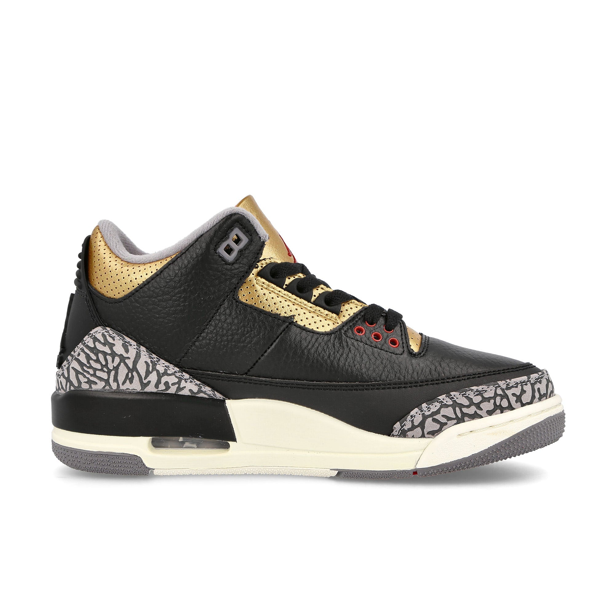 Jordan Wmns Air Jordan 3 Retro Black-Fire Red-Metallic Gold - Cement Grey Sneakers Silhouette | Overkill