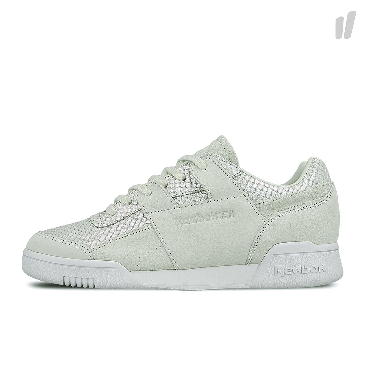 Reebok wmns workout lo plus textural Cloud Grey / White / Iridescent Sneakers CM9790 | Overkill