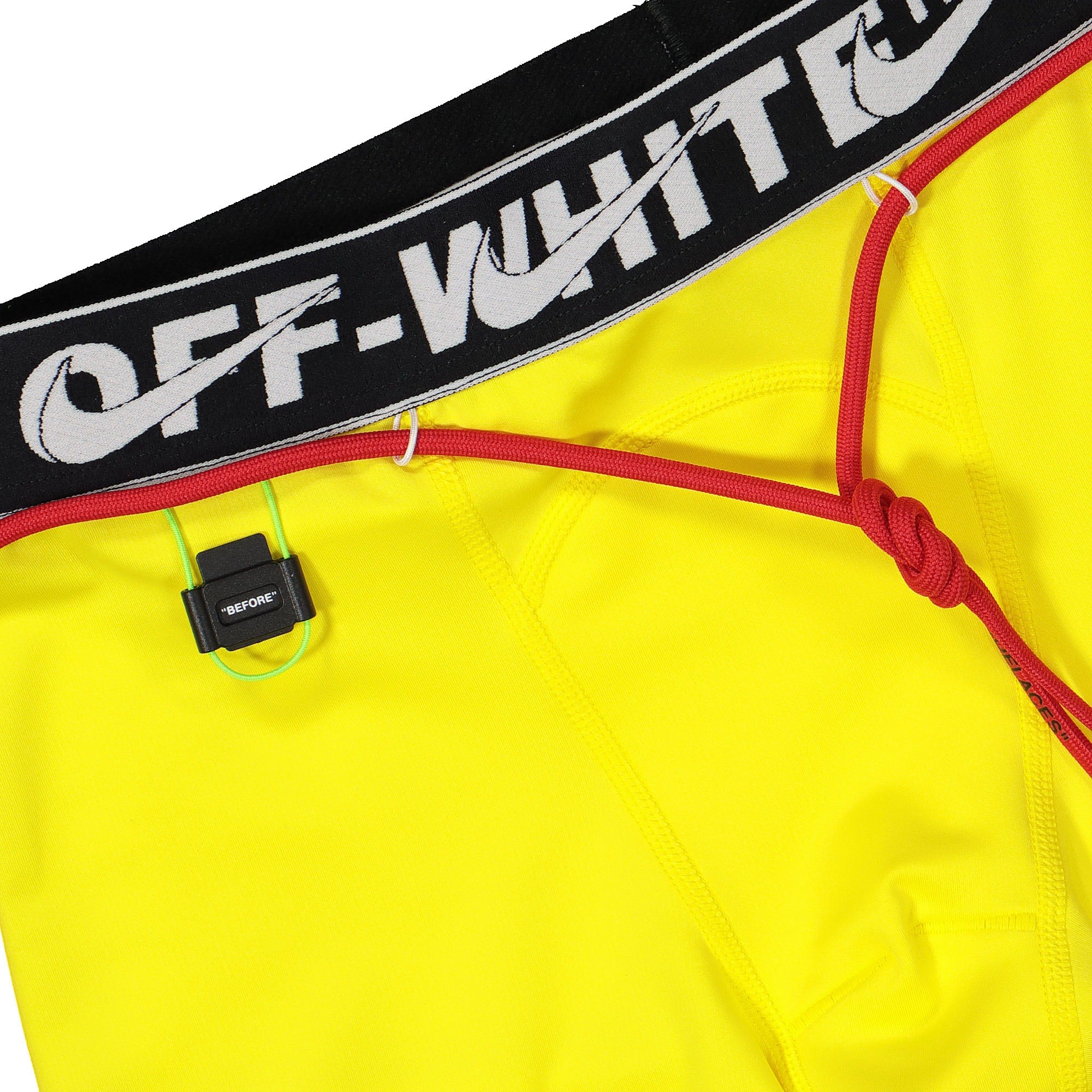 Nike Off-White x Nike NRG Pro Tight Opti Yellow Sweat & Track Pants Close-up | Overkill