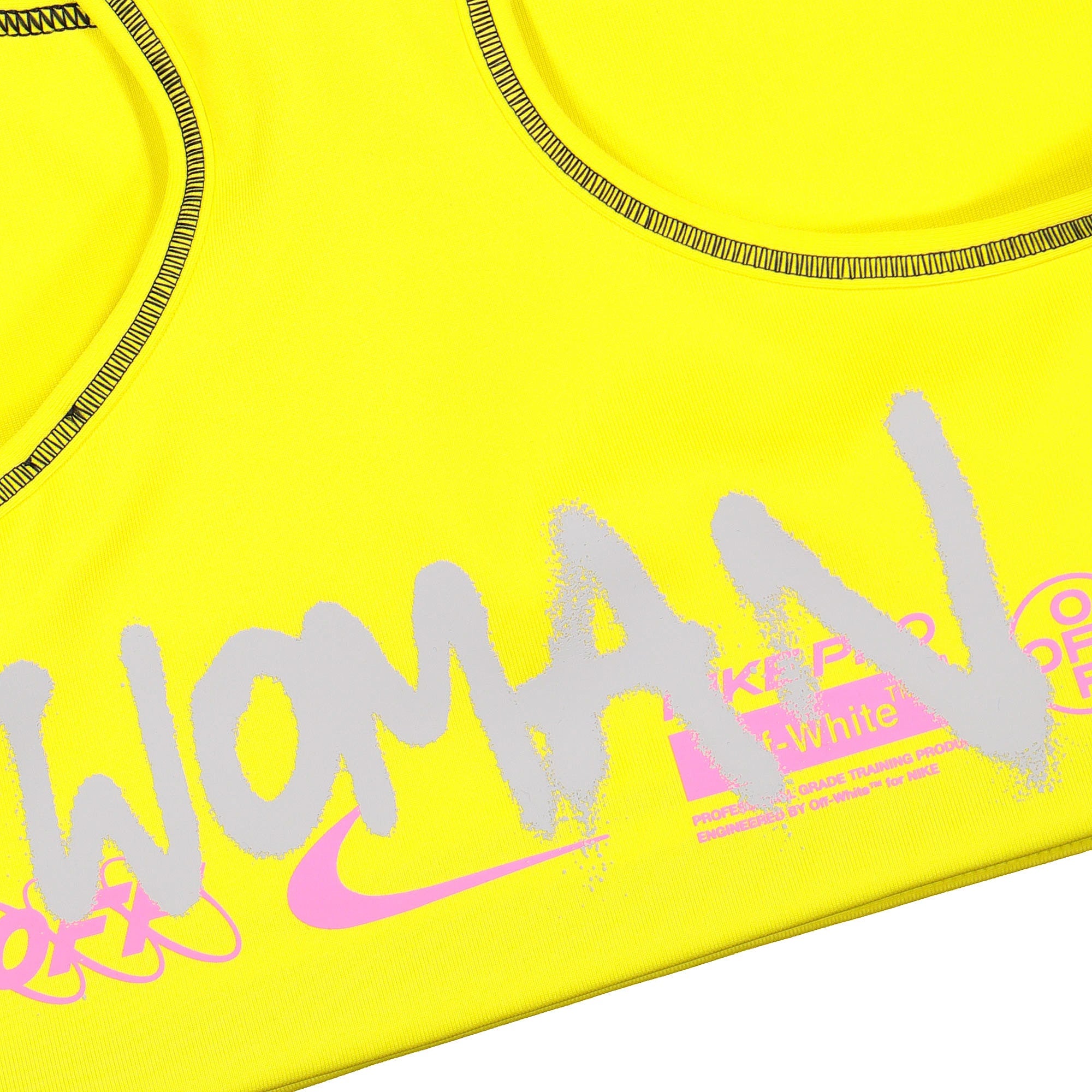 Nike Off-White x Nike Wmns NRG Pro Classic Sports Bra Opti Yellow Underwear Close-up | Overkill