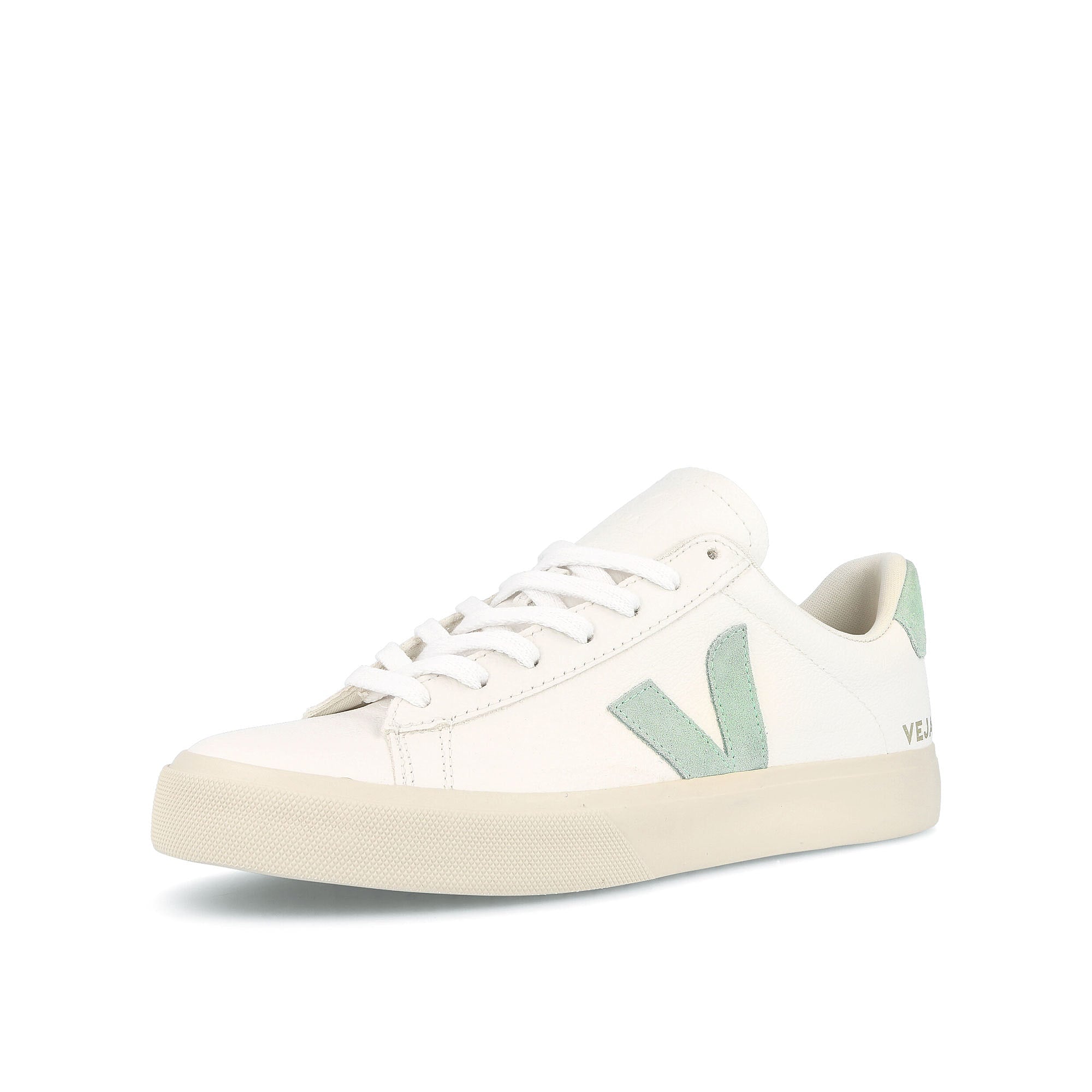 Veja Campo Chromefree White-Green Sneakers Close Up | Overkill