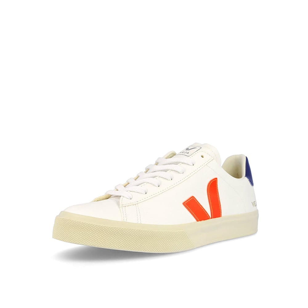 Veja wmns campo chromefree White-Orange Fluo-Cobalt Sneakers Close Up | Overkill