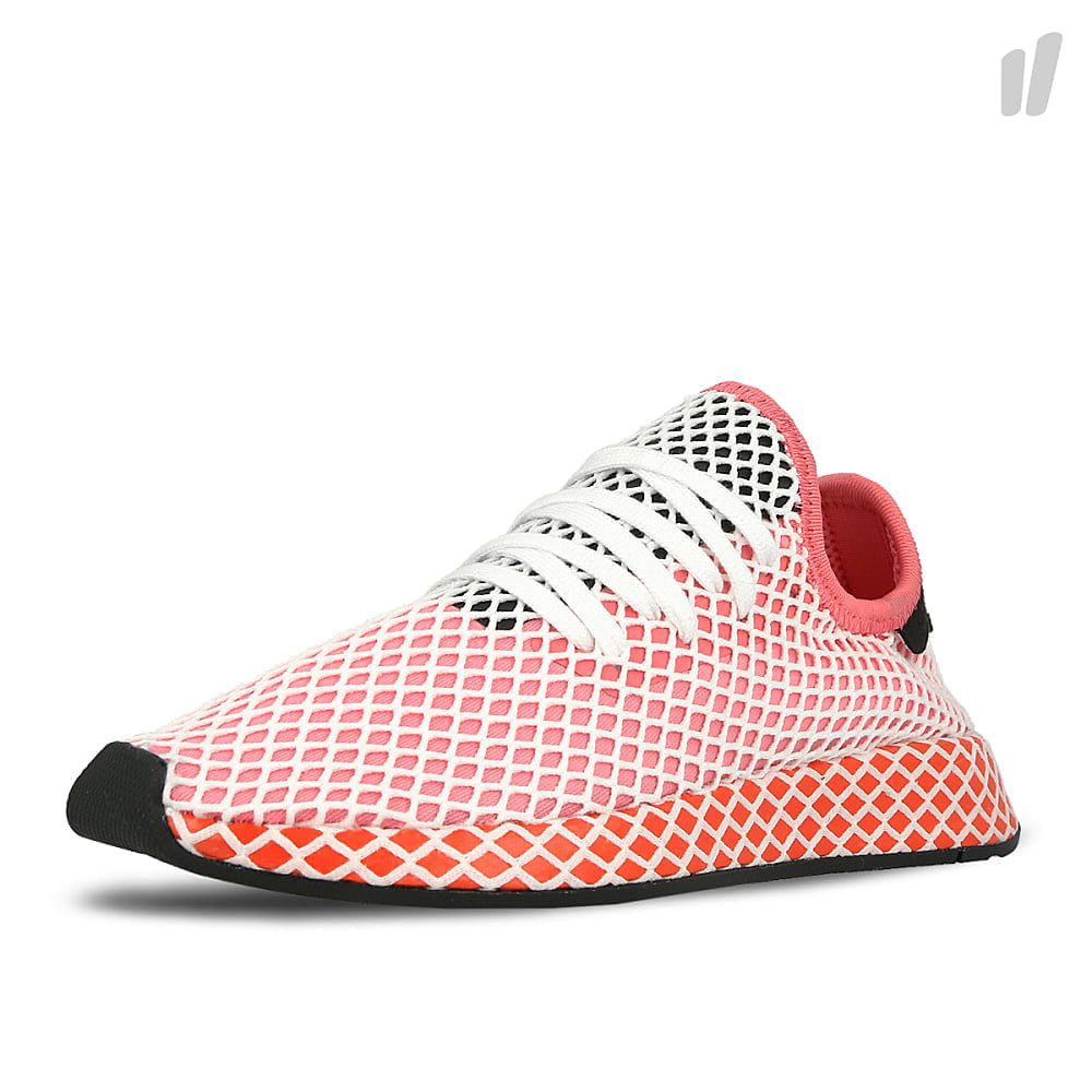 adidas wmns deerupt runner Chalk Pink-Chalk Pink-Bold Orange Sneakers Close Up | Overkill