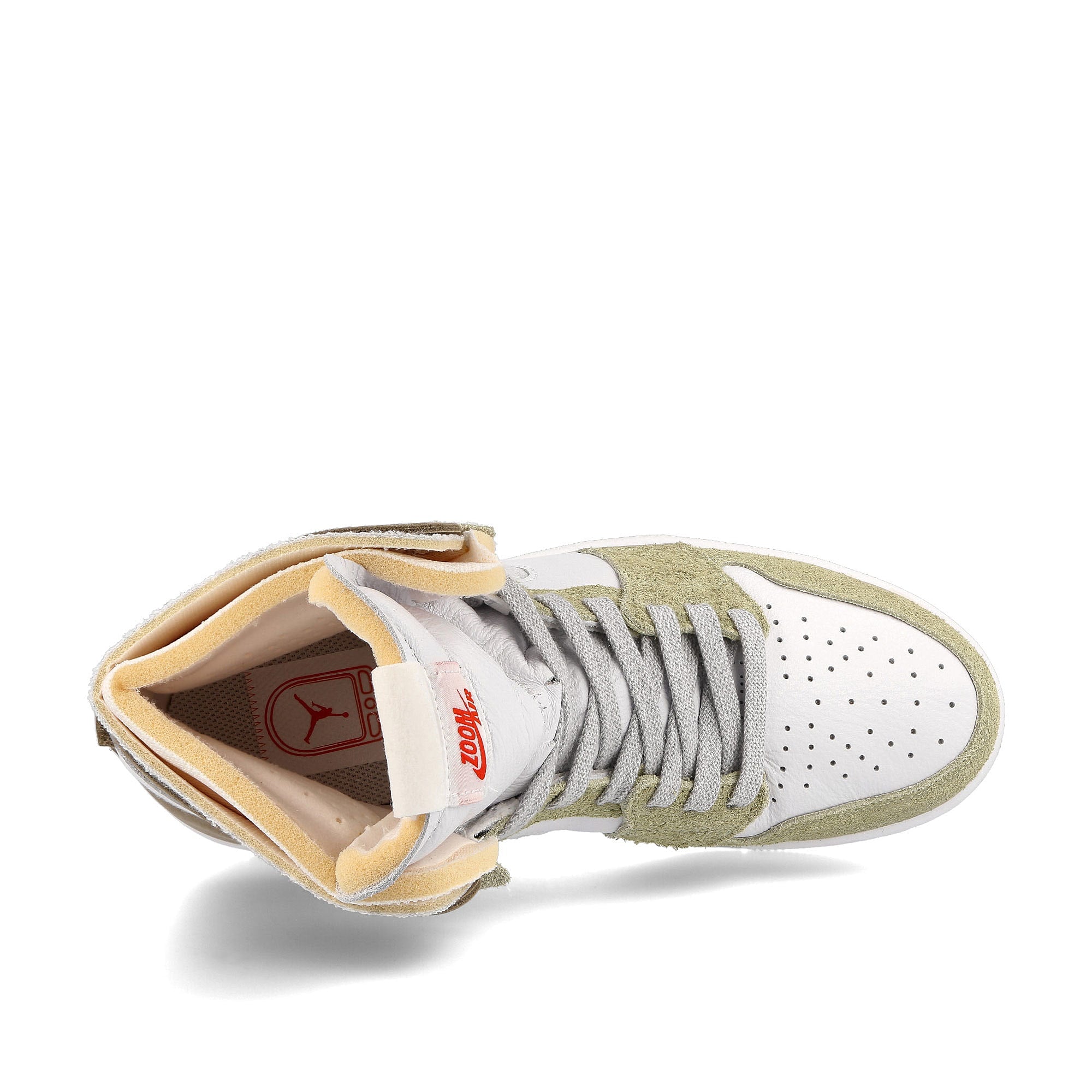 Jordan Wmns Air Jordan 1 Zoom Comfort White / Grey Heather - Olive Aura - Khaki Detail view 1 | Overkill