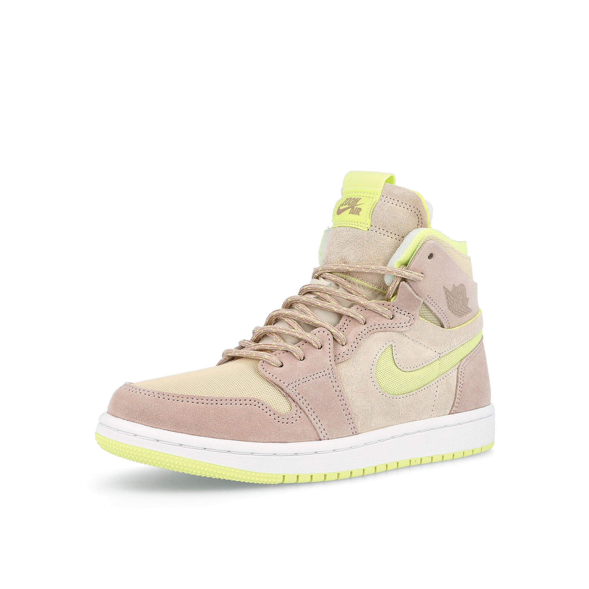 Jordan Wmns Air Jordan 1 Zoom Air Comfort Pearl White / Fossil - Light Lemon Twist - White Detailfoto | Overkill