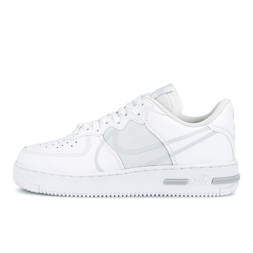 Nike air force 1 react White-Pure Platinum Low Top Sneakers CT1020 101 | Overkill