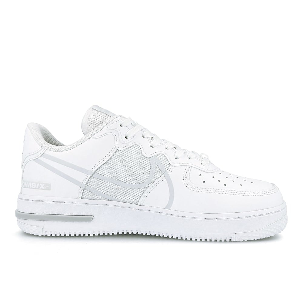 Nike air force 1 react White-Pure Platinum Low Top Sneakers Silhouette | Overkill