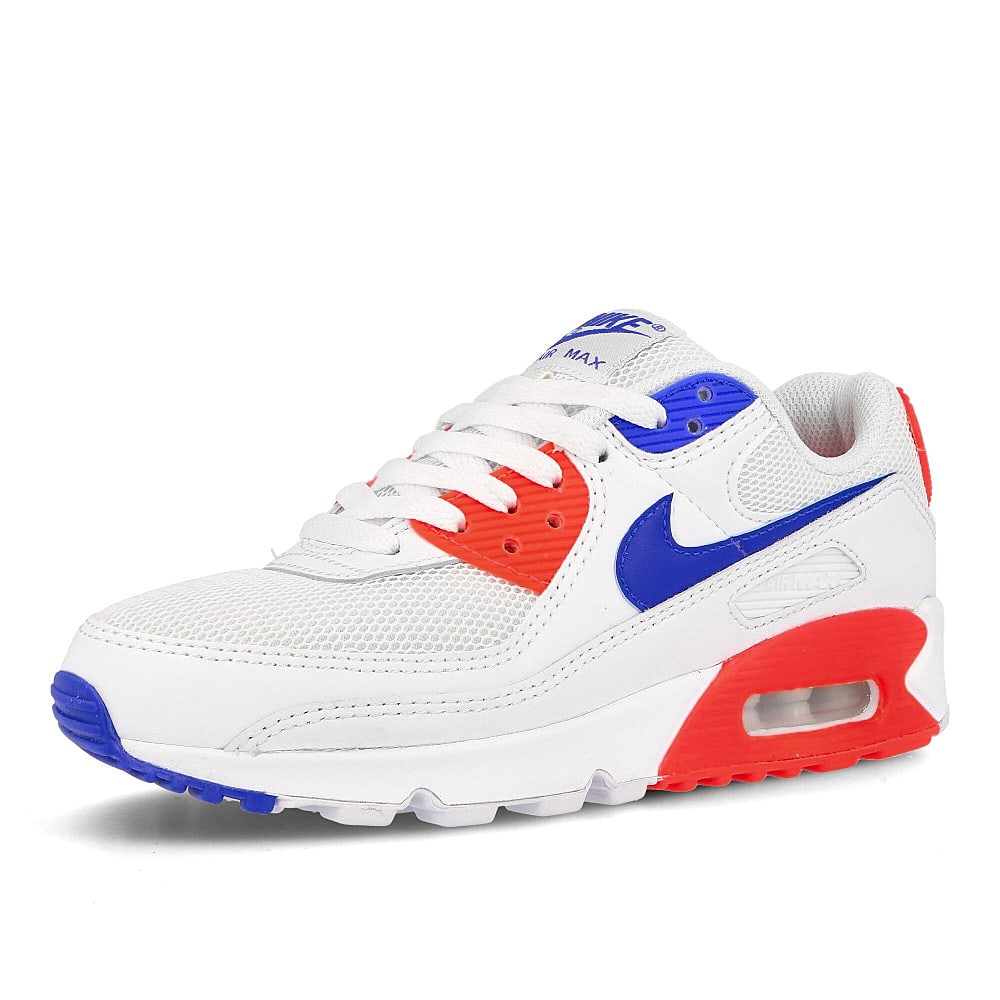 Nike wmns air max 90 White-Racer Blue - Flash Crimson Sneakers Close Up | Overkill