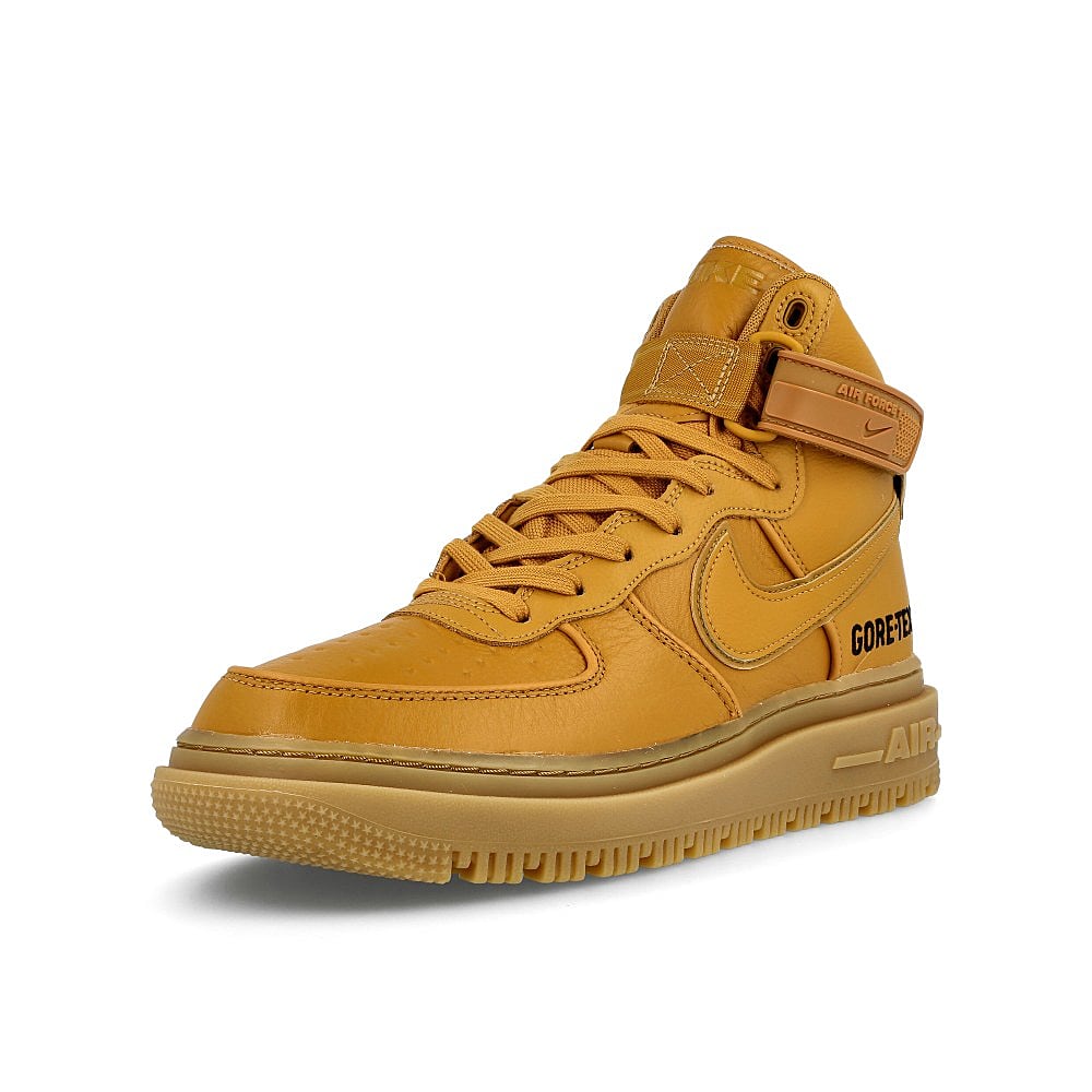 Nike air force 1 gtx boot Flax-Flax - Wheat - Gum Light Brown High Top Sneakers Close Up | Overkill