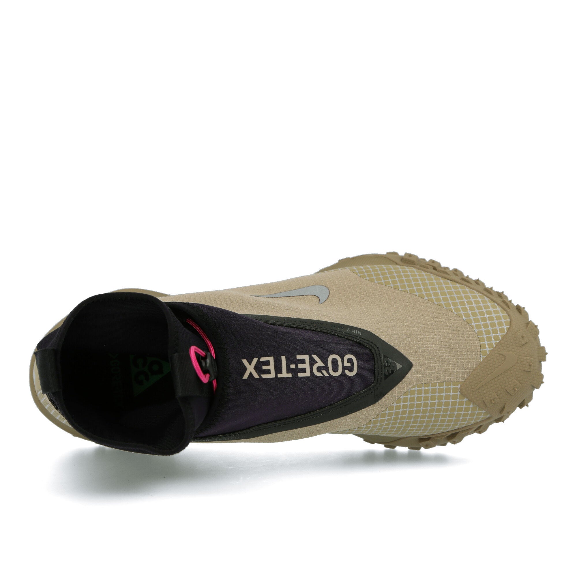 Nike ACG Mountain Fly Gore-Tex Khaki-Metallic Silver Mid Top Sneakers Detailfoto | Overkill