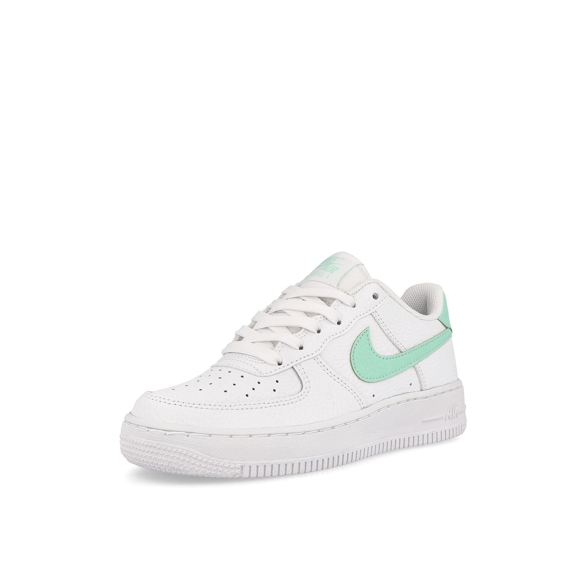 Nike air force 1 gs White / Mint Foam Low Top Sneakers Close Up | Overkill