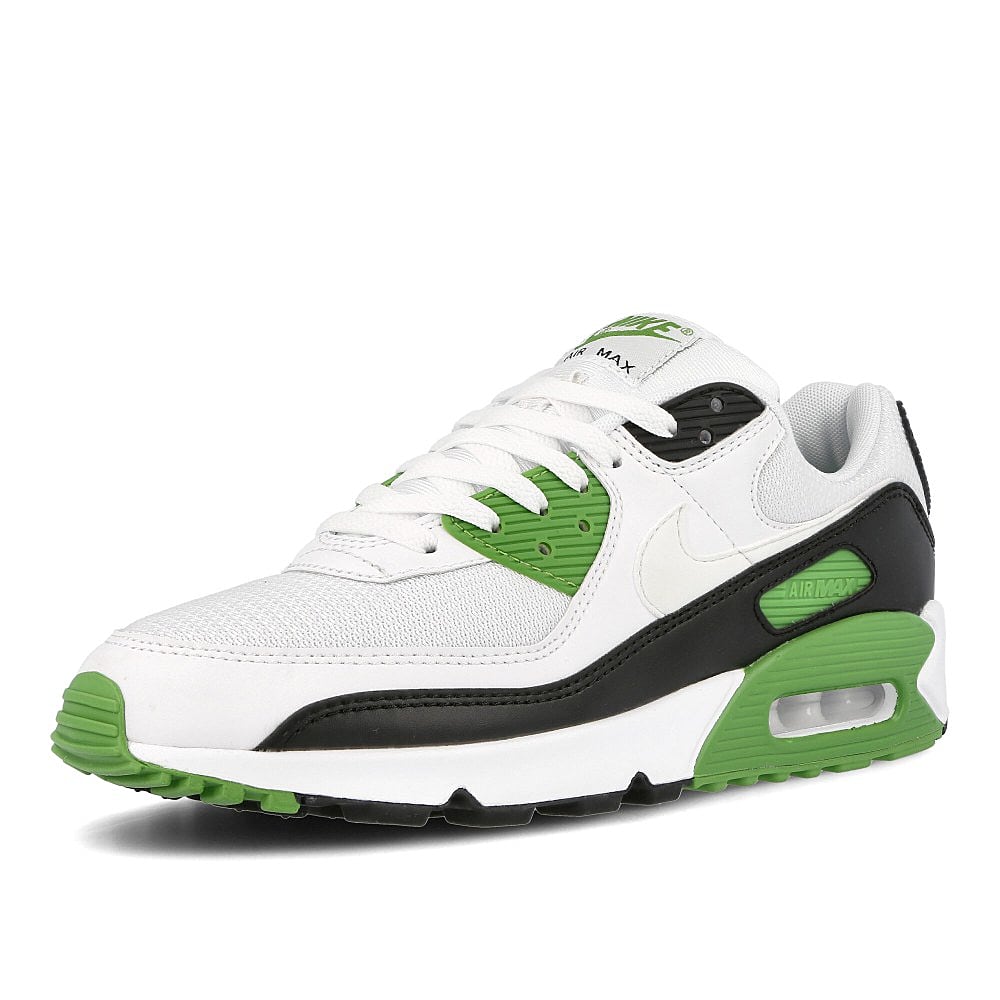 Nike air max 90 White-White - Chlorophyll - Black Low Top Sneakers Close Up | Overkill