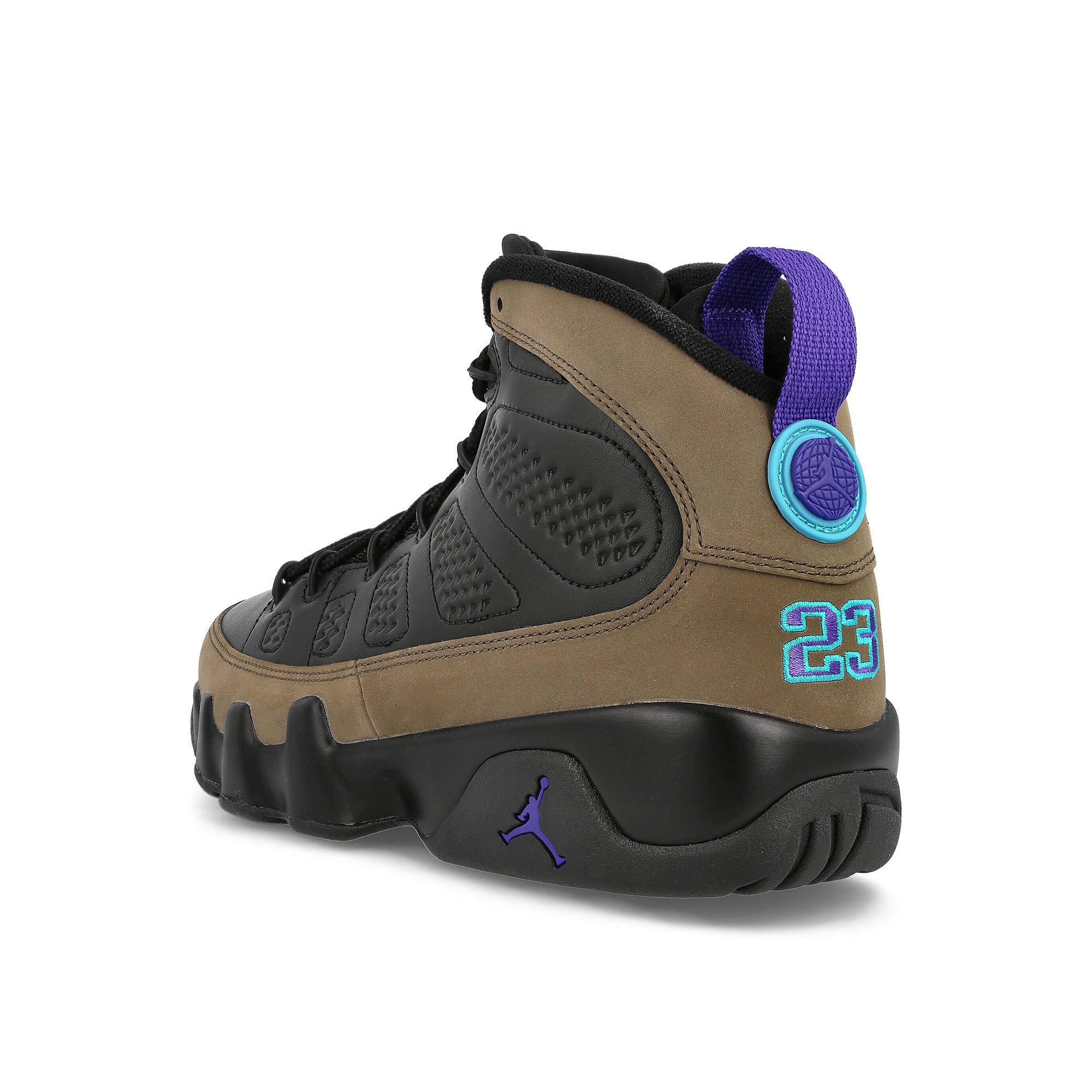 Jordan Air Jordan 9 Retro Black-Bright Concord - Light Olive Sneakers Material | Overkill