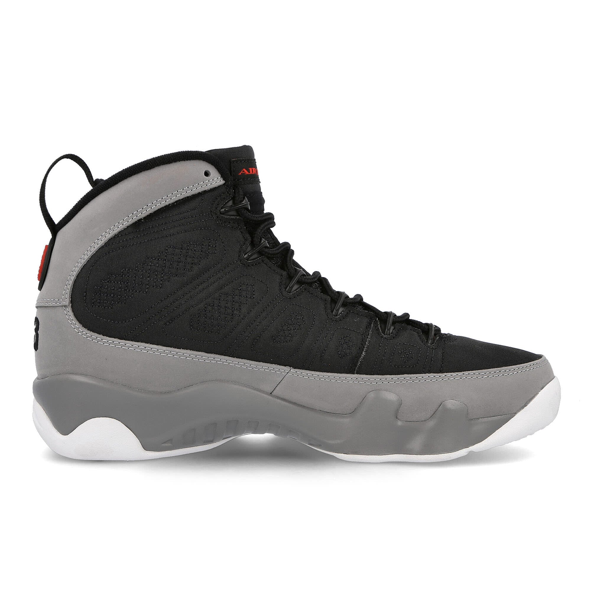 Jordan Air Jordan 9 Retro Black / University Red - Particle Grey - White Sneakers Silhouette | Overkill