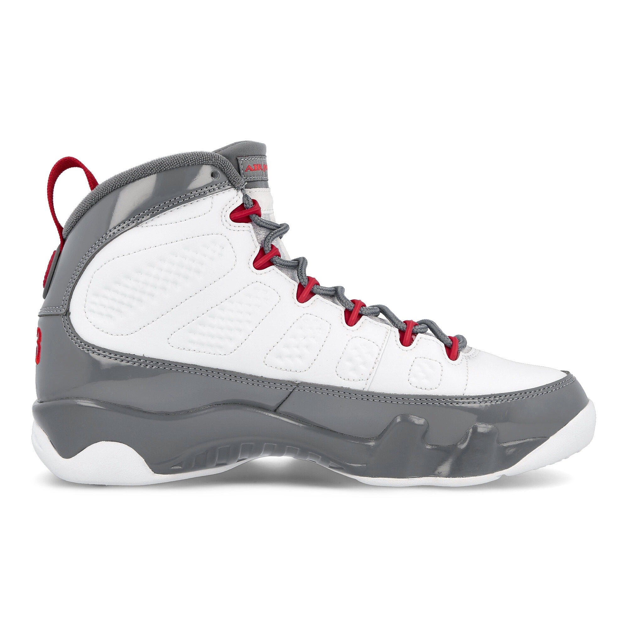 Jordan Air Jordan 9 Retro White / Fire Red - Cool Grey High Top Sneakers Silhouette | Overkill