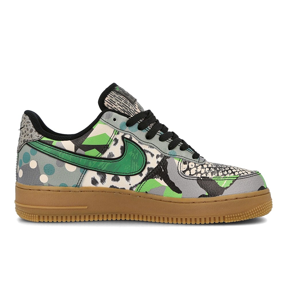 Nike air force 1 07 qs Black-Black - Green Spark - Gum Light Brown Low Top Sneakers Silhouette | Overkill