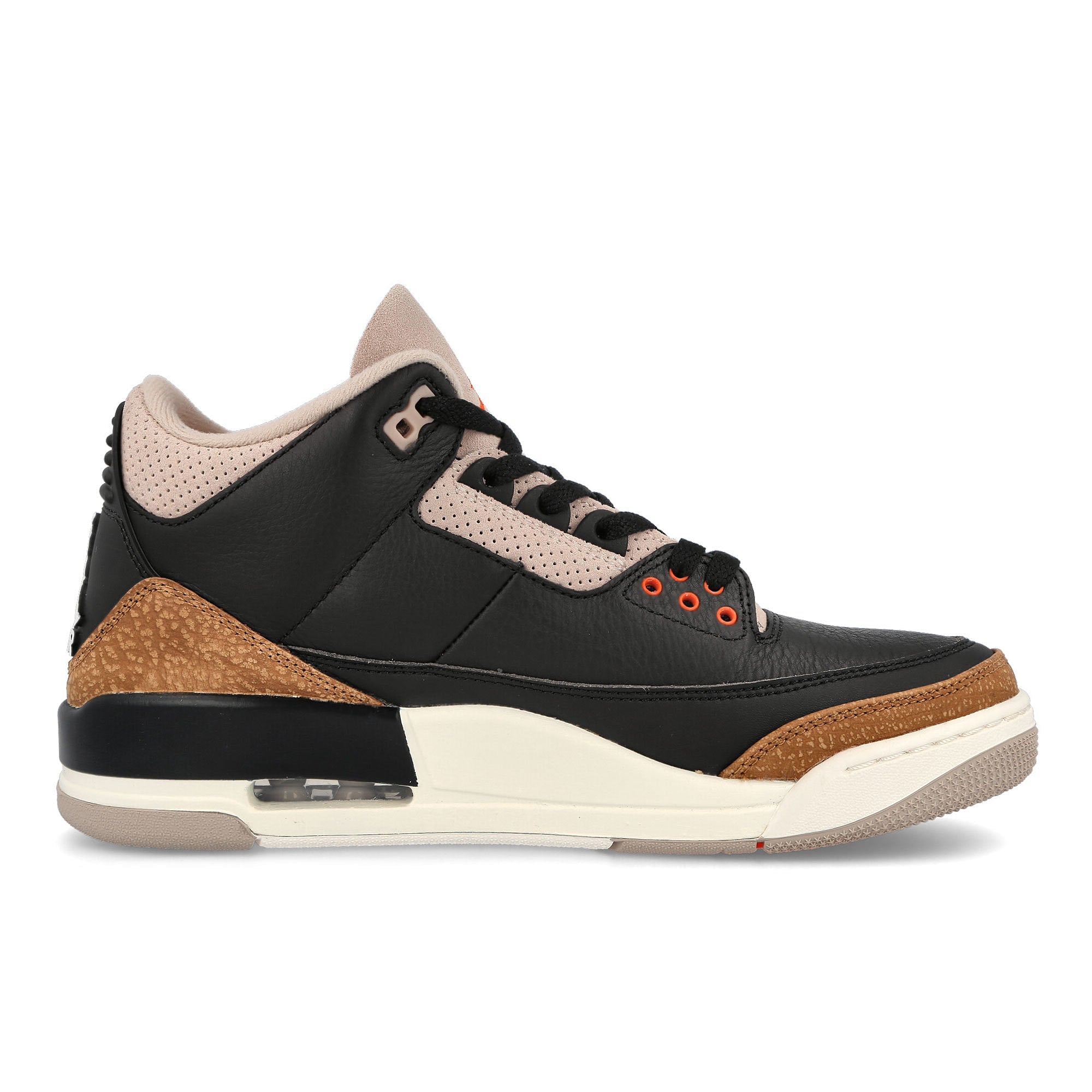 Jordan Air Jordan 3 Retro Black / Rush Orange - Fossil Stone - Sail Low Top Sneakers Silhouette | Overkill