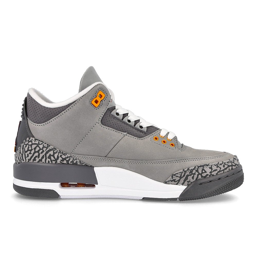 Jordan Air Jordan 3 Retro Silver / Sport Red - Light Graphite - Orange Peel Material | Overkill