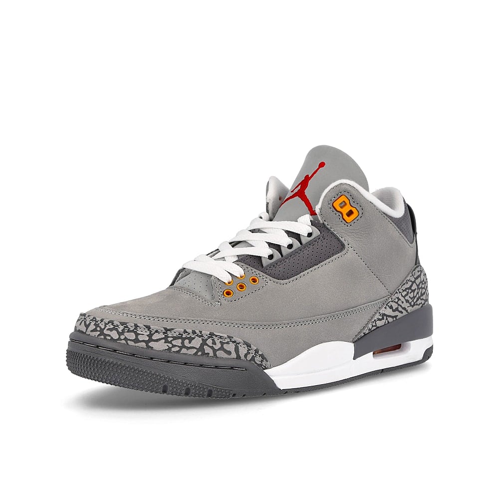 Jordan Air Jordan 3 Retro Silver / Sport Red - Light Graphite - Orange Peel Detailfoto | Overkill