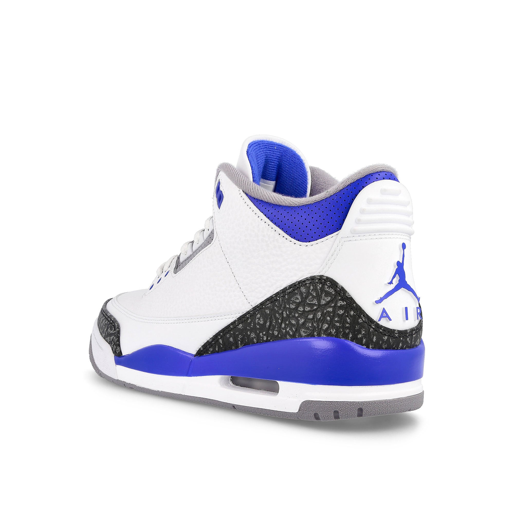 Jordan Air Jordan 3 Retro White / Racer Blue - Black - Cement Grey Close-up | Overkill