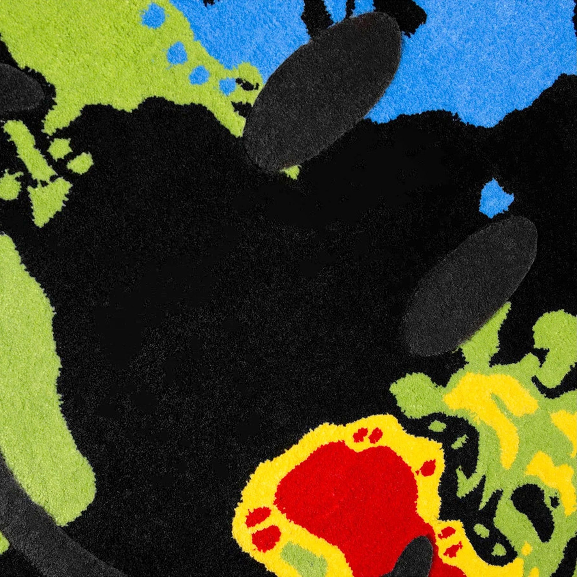 Market Smiley Rug Western Hemisphere 4 FT Black Carpets Material | Overkill