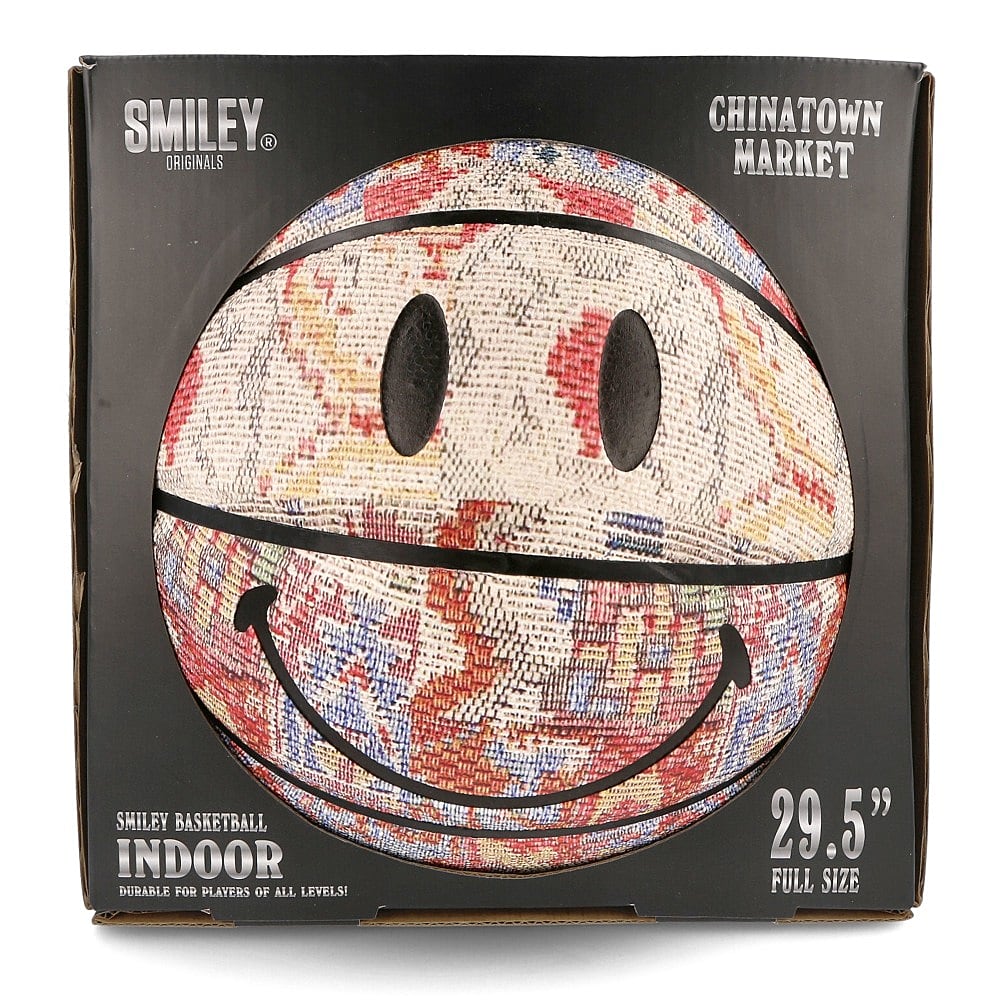 Market Smiley Patchwork Rug Basketball Multi Carpets Close-up | Overkill