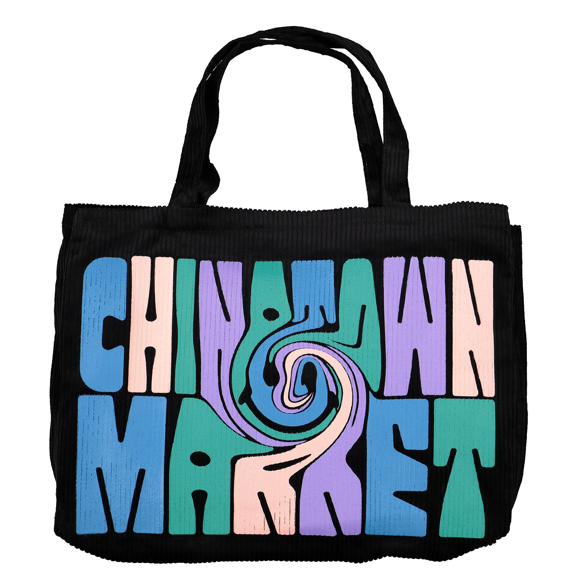 Chinatown Market Corduroy Swirl Tote Bag Black Tote Bags & Shoppers CTMH192-CSTB | Overkill