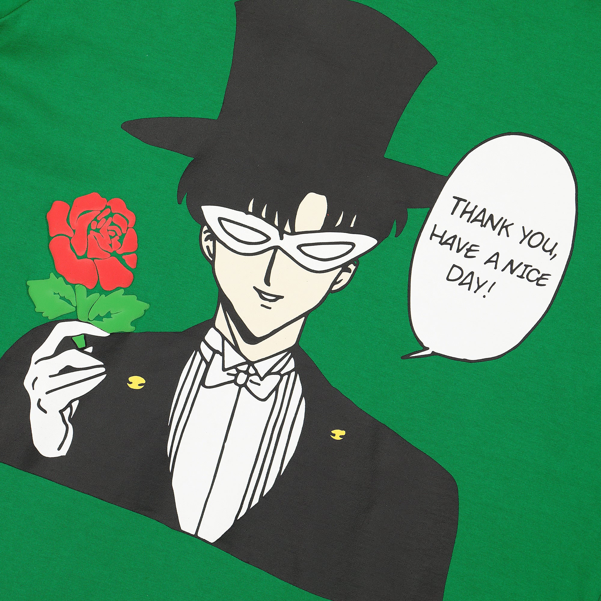 Chinatown Market Tuxedo Guy T-Shirt Green T-Shirts Close-up | Overkill