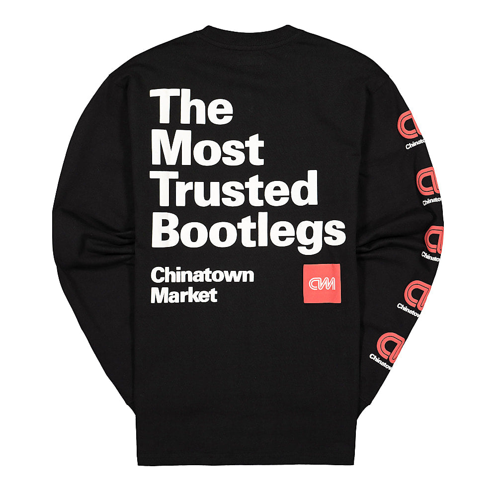 Chinatown Market Most Trusted Long Sleeve Tee Black T-Shirts Material | Overkill