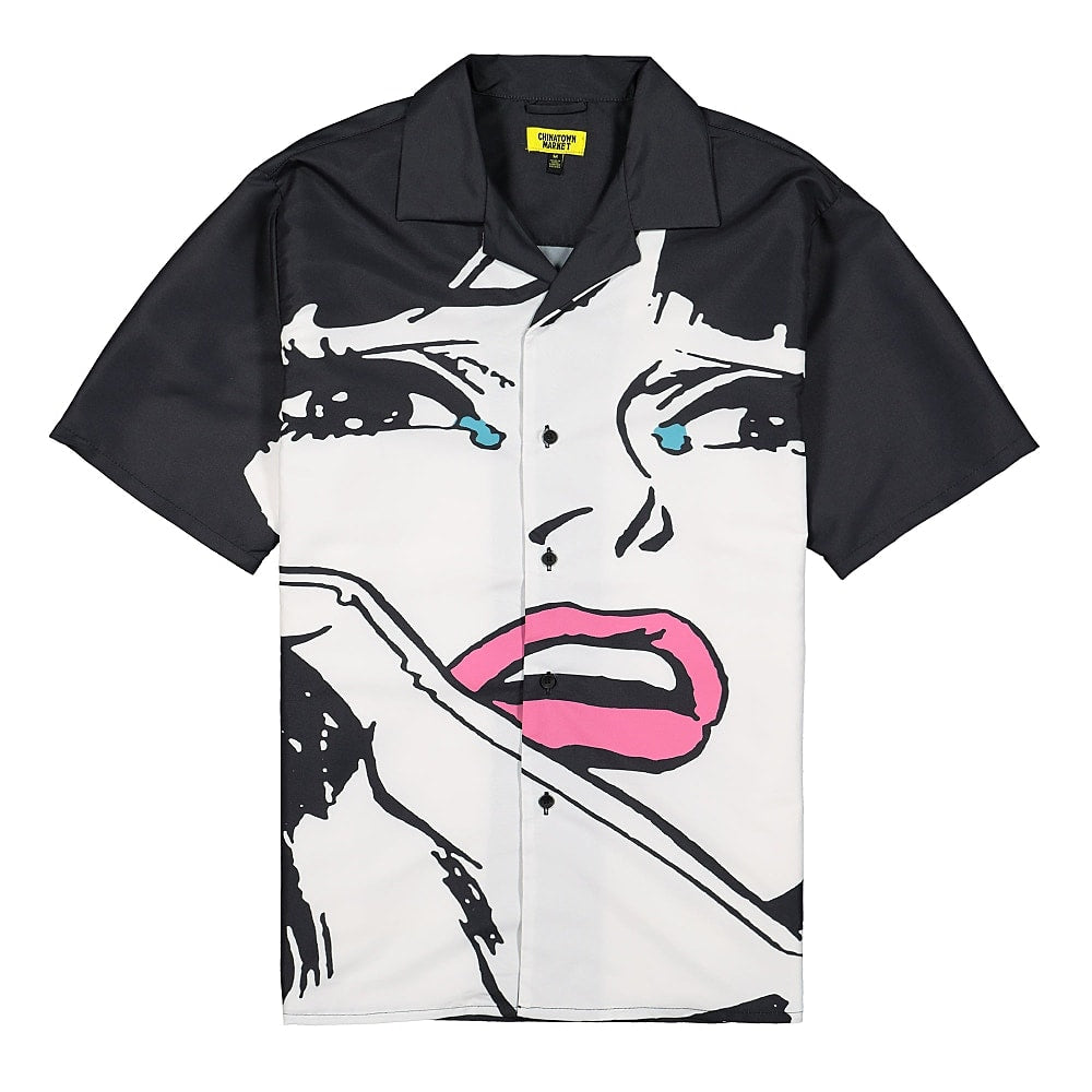 Chinatown Market Cry SS Button Up Shirt Black T-Shirts CTMSP20-CRYBU | Overkill